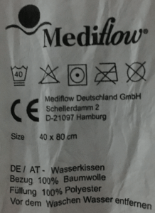 Mediflow Wasserkopfkissen Etikett